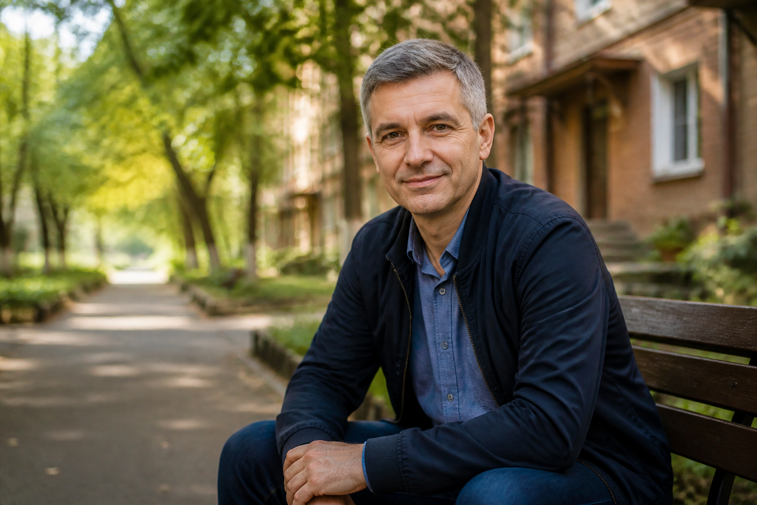 Чоловік у дворі